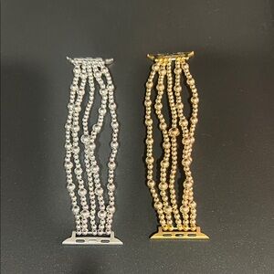 Silver and Gold Beaded Watch Bands